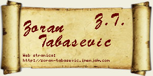 Zoran Tabašević vizit kartica